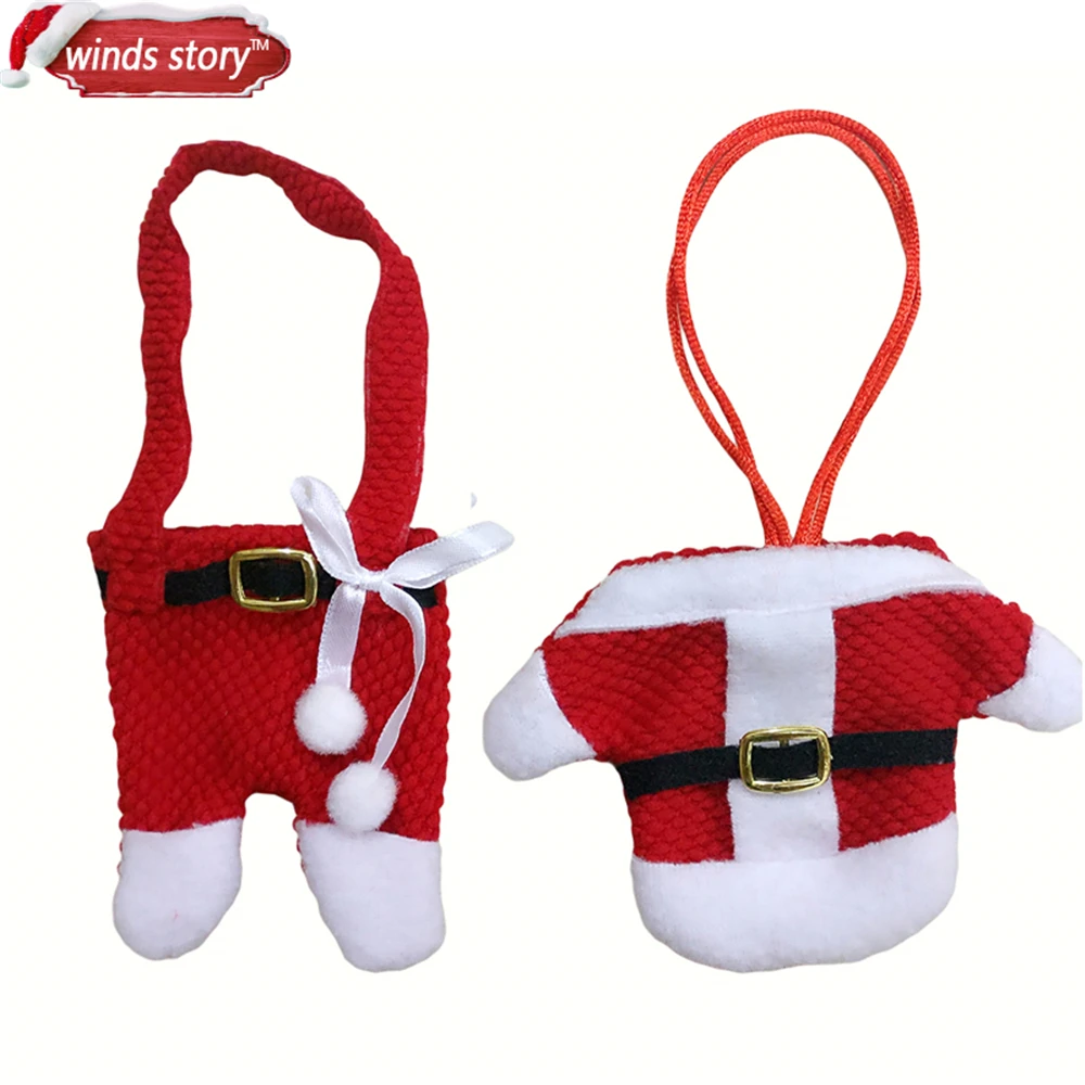 12 шт. костюм Санты Рождественский для папы столовые приборы держатель вилка