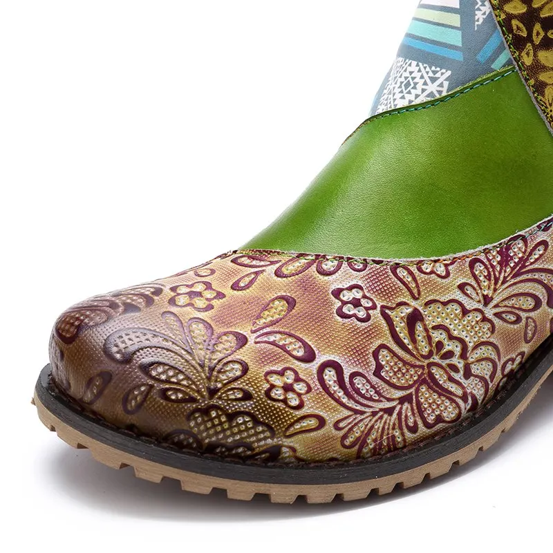 Женские сапоги в стиле ретро из натуральной кожи богемном женские зимние до