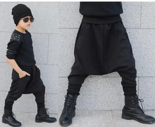 

2019 spring cotton children's Clothing harem hip hop dance baggy pants bloomers sweatpants costumes patchwork kids punk trousers