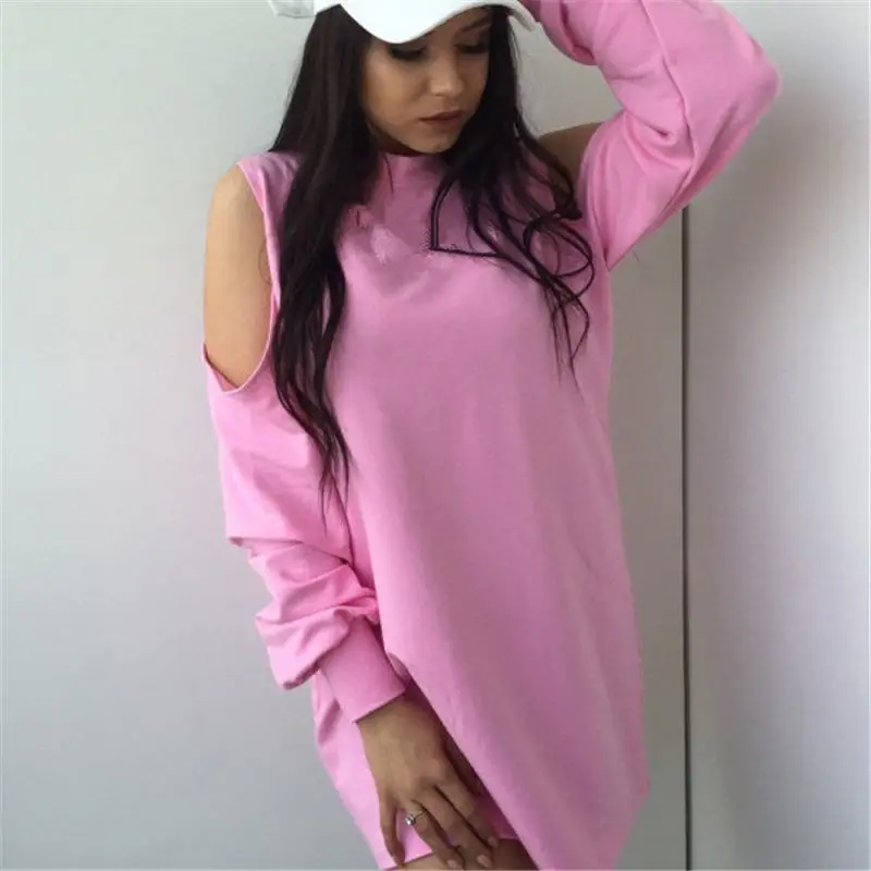 Осень Мода 2017 г. Для женщин пикантные толстовки с капюшоном Женский сплошной Цвет