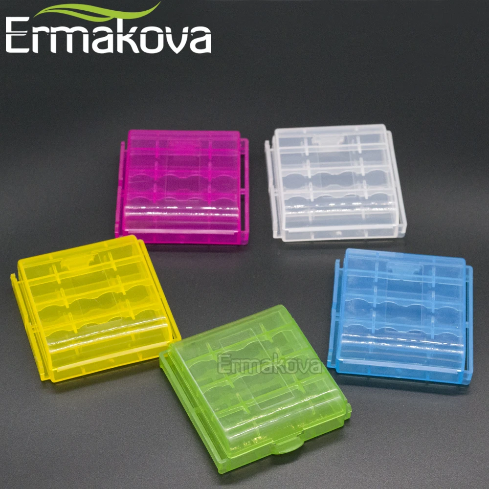 ERMAKOVA 5 шт./лот прозрачный органайзер для батарей AA AAA чехол держатель контейнер
