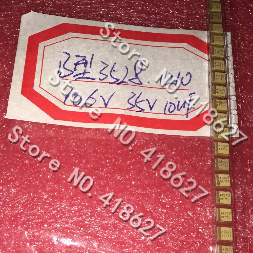 100 шт./лот SMD Танталовый конденсатор 1210 106 в 10 мкФ 35 В Тип B 3528 Желтый|capacitor 35v|capacitor