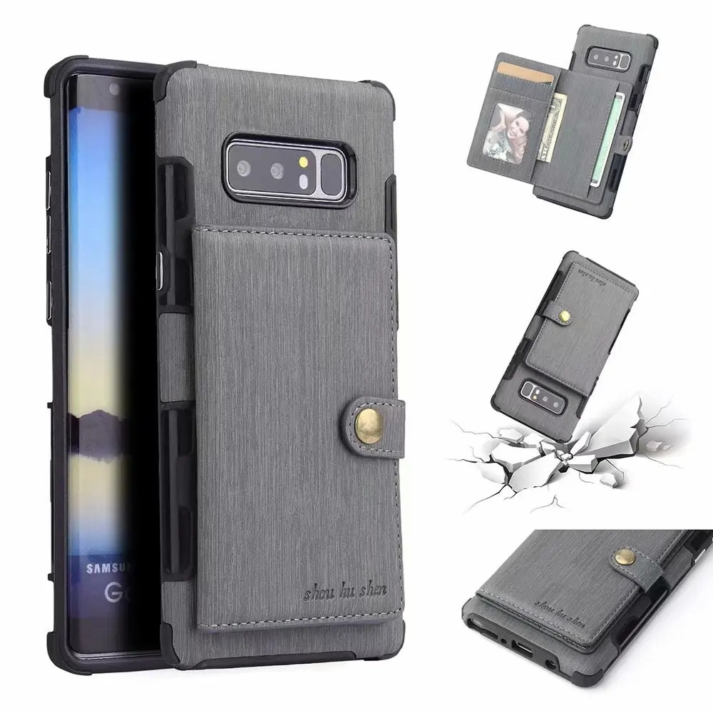 

Retro Card Holder Back Cover For Samsung galaxy S20 S10 S9 S8 Plus PU Leather Case for Samsung Note 20 10 9 8 wallet Phone Case