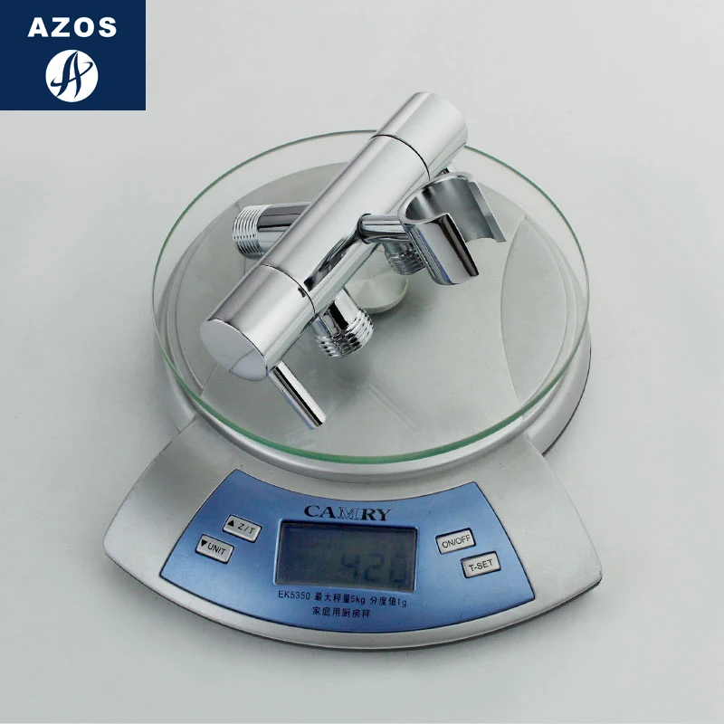 Azos биде кран под давлением разбрызгиватель головы латунь хром холодной воды две