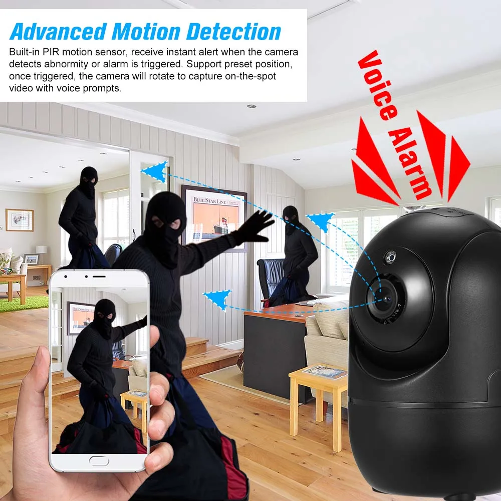 1080P WI FI Камера Беспроводной Видеоняни и радионяни IP Обнаружение движения Ночное
