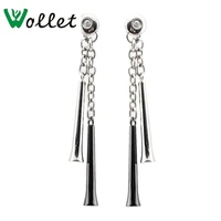 wollet jewelry titanium eardrop dangler earring for woman fashion silver metallic color