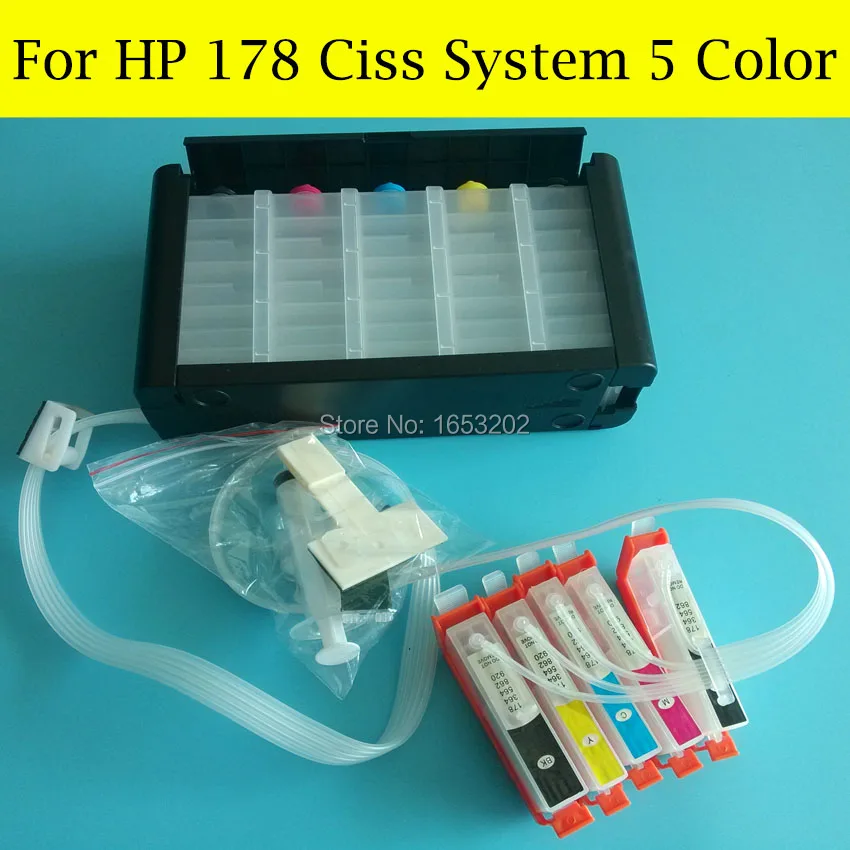 5-цветная система СНПЧ для HP 178 принтера Photosmart C309G C309A C310C C309C CQ521C CN503C CQ877C с чипом ARC |