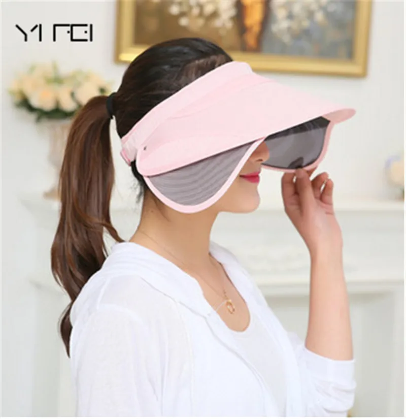 2018 New Riding Outdoor Sport Cap UV Sun Hat Woman Beach Fishing Retractable Visor Female Summer Empty Top | Аксессуары для одежды
