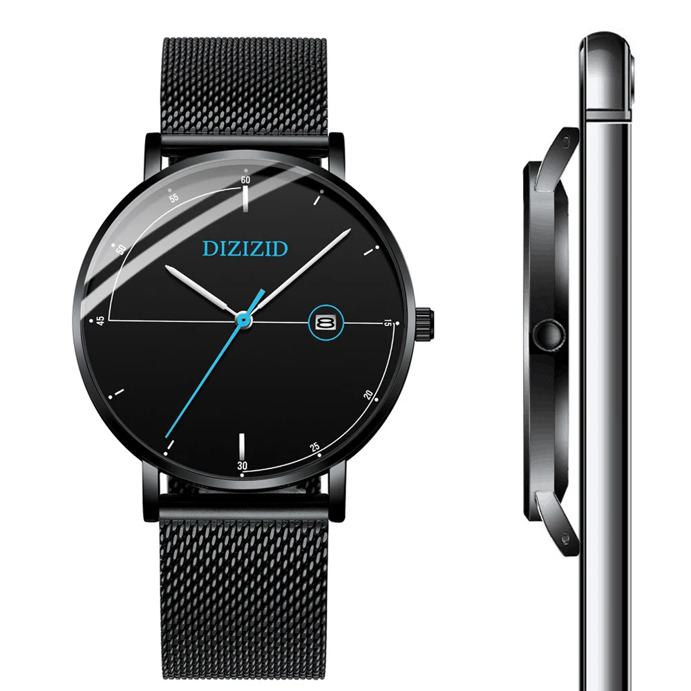 Мужские Аналоговые наручные часы водонепроницаемые из нержавеющей стали с