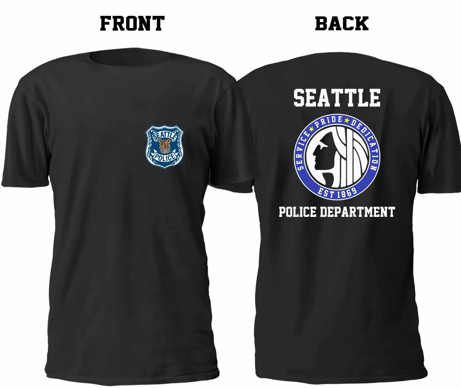 MEN SEATTLE POLICES DEPARTMENT T SHIRT SIZE S-4XL hip hop tshirt | Мужская одежда