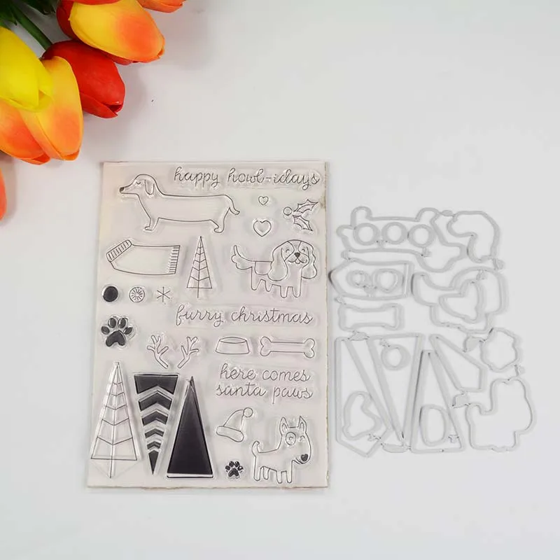 Милый щенок pet прозрачный штамп/координационный Штамп для DIY