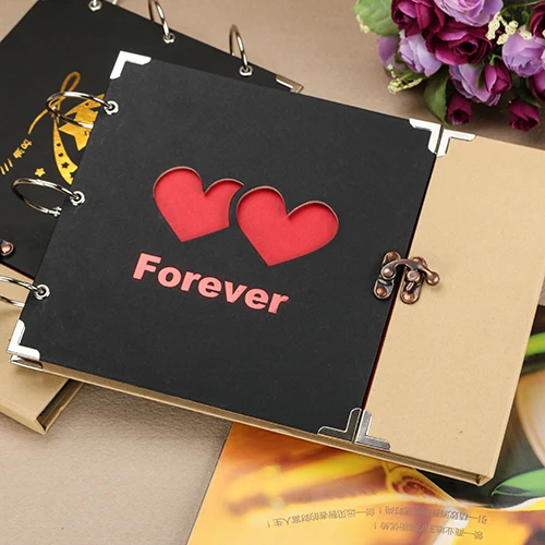 10 дюймов DIY Фотоальбом для влюбленных подарок на день рождения свадебные фотографии детские фото Ablum скрапбук бумажные поделки Polaroid альбомы липкие - Цвет: B