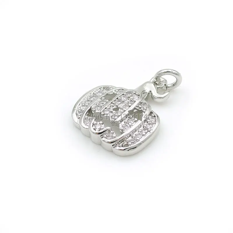 18*15*4mm Micro Pave Clear CZ Pumpkin Ghost Charms Fit For Making DIY Bracelets Or Necklaces Jewelry | Украшения и аксессуары