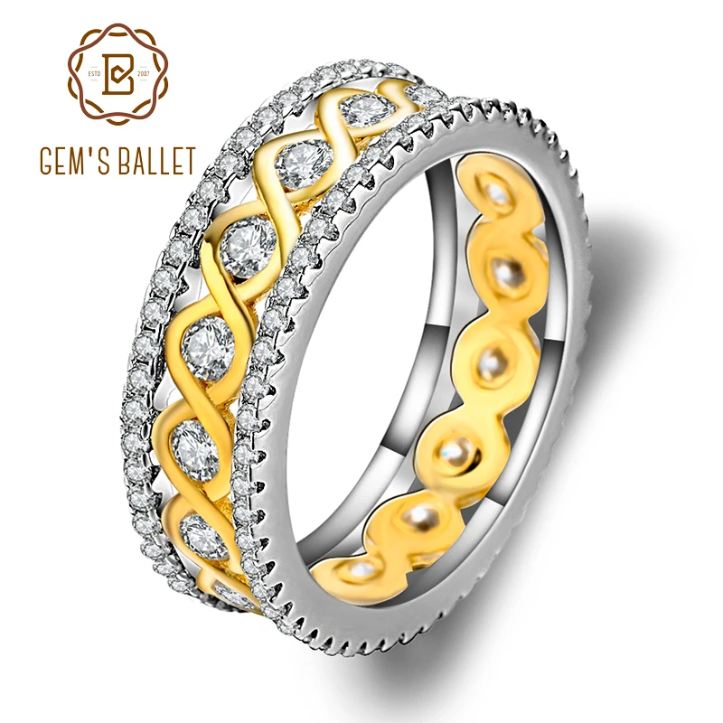 Женское кольцо с бриллиантами обручальное из стерлингового серебра 925 пробы