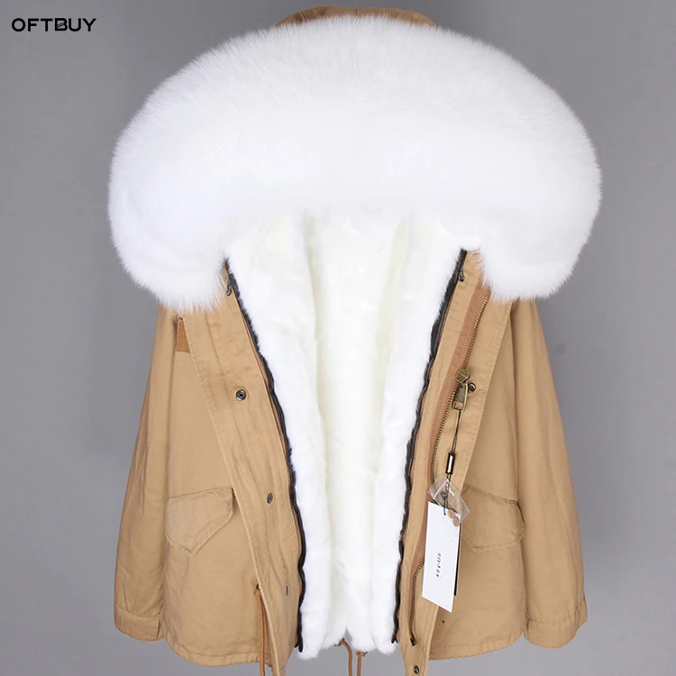 OFTBUY/2021 зимняя куртка для женщин большое натуральное меховое пальто парка с