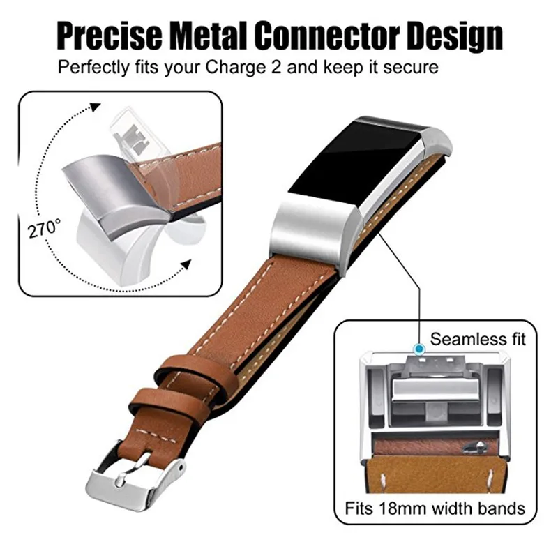 Запасной классический браслет из натуральной кожи с металлическими