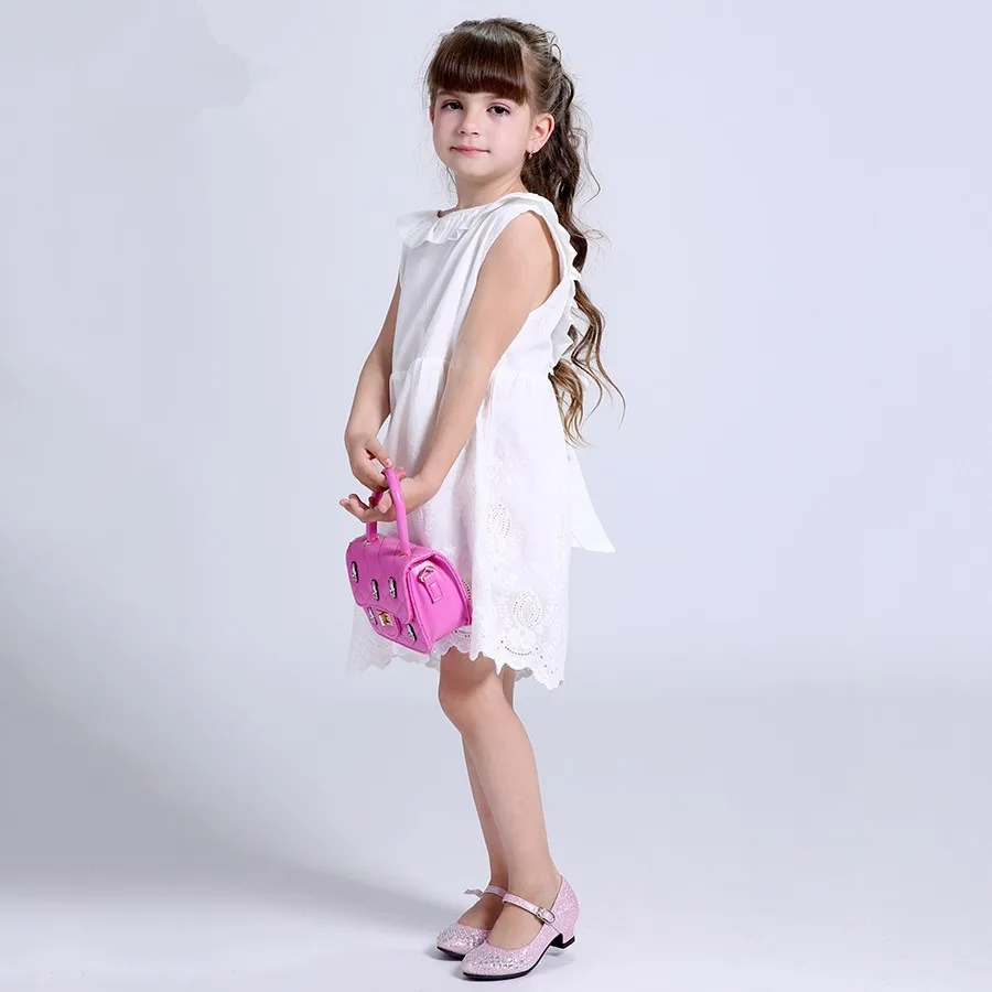 BanKu Summer clothes Children's Clothing girl Simple white vest Dresses baby Embroidery Bow dress 2T 3T 4T 5T 6T | Детская одежда и