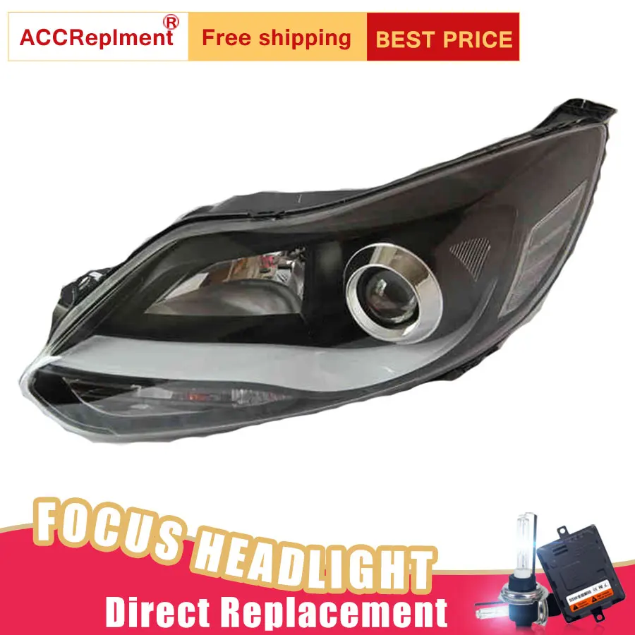 

2Pcs LED Headlights For Ford focus 2012-2014 led car lights Angel eyes xenon HID KIT Fog lights LED Daytime Running Lights