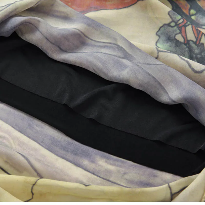 Новинка 2019 летнее шифоновое платье Ретро стиль с рисунком дома без рукавов