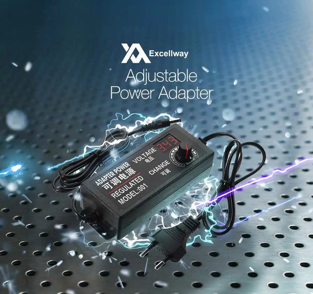 LEORY Excellway 9-24V 3A 72W AC/DC адаптер импульсный источник питания регулируемый адаптер питания дисплей ЕС