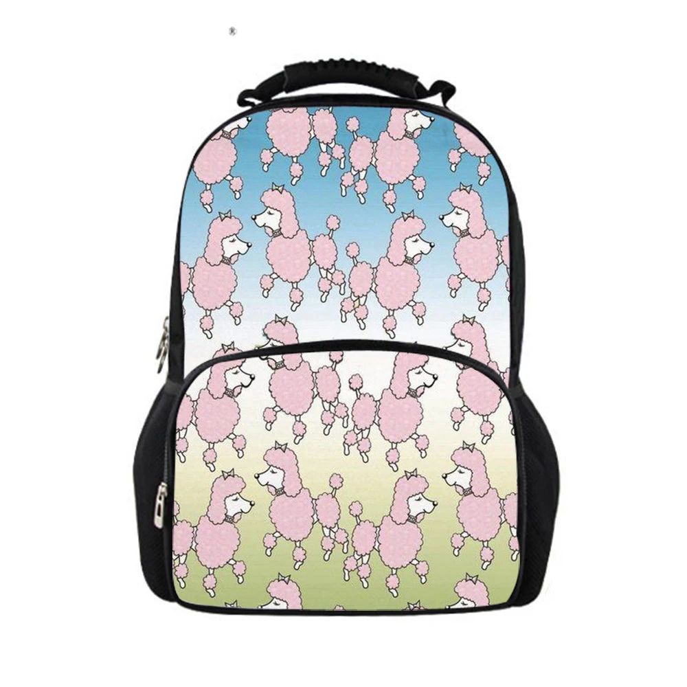 Customized Teen Backpack School Bags for Girls Poodle Printing Backpacks Junior Students Book Satchel Schoolbag 2019 | Багаж и сумки