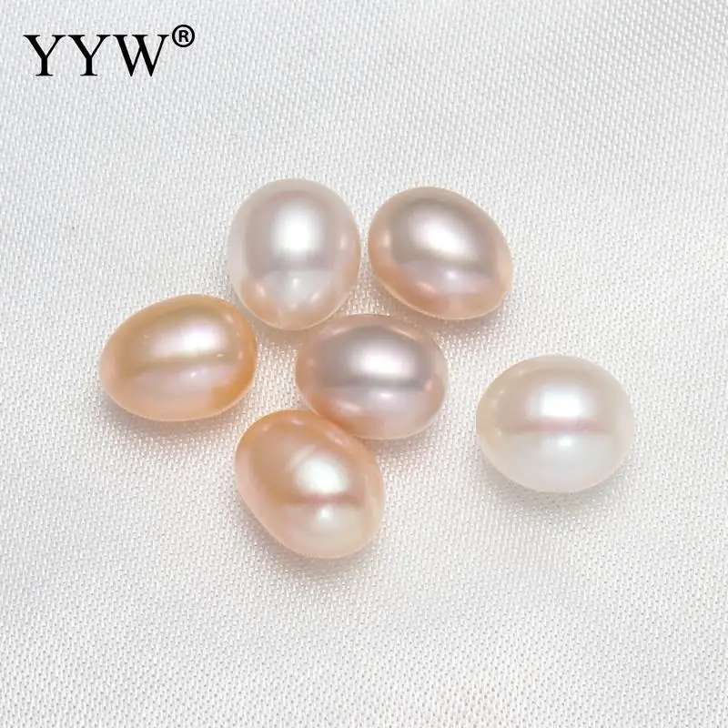 Half Drilled Cultured Freshwater Pearl Beads natural half-drilled nickel lead &amp cadmium free 9-9.5mm Hole:Approx 0.8mm | Украшения и