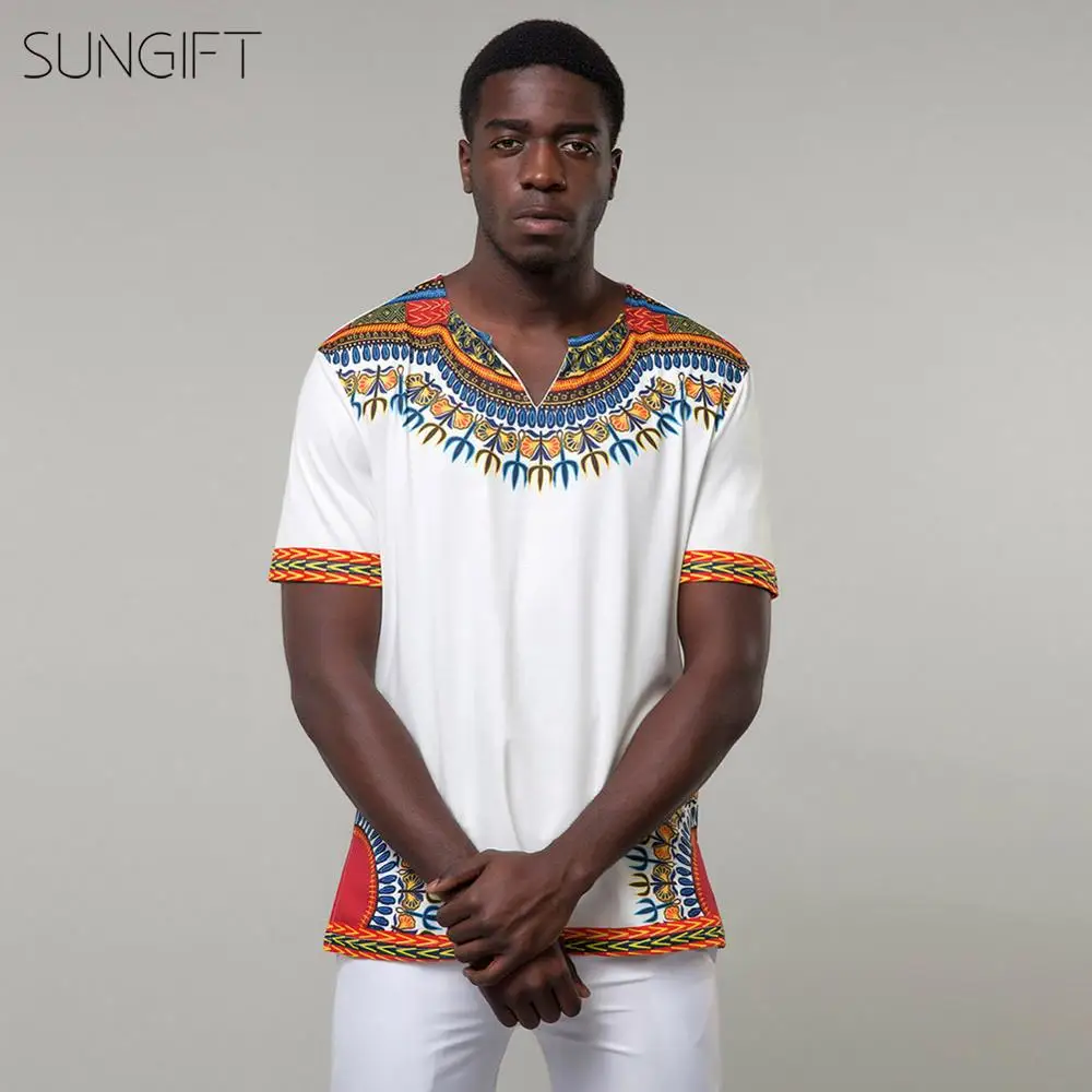 Мужская футболка с коротким рукавом SUNGIFT Классическая в африканском стиле