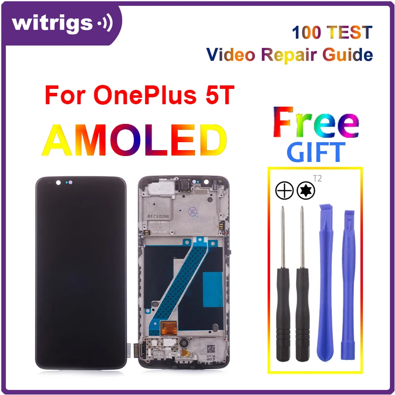 Witrigs для Oneplus 5T ЖК дисплей кодирующий преобразователь сенсорного экрана в сборе
