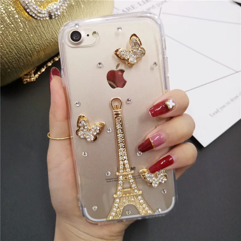 XSMYiss Butterfly Diamond Flower Rhinestone Case Cover For Samsung S6 S7 S8 S9 S10 S11 PLUS Lite Note 5 8 9 10 Plus Phone |