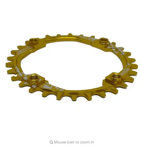 30T Gold Round Улитка 104BCD велосипедная кривошипная велосипедная круглая 30T цепь Ультралегкая 7075-T6 MTB велосипед узкая широкая цепь круг шатунная пластина - Цвет: 30T Gold Round