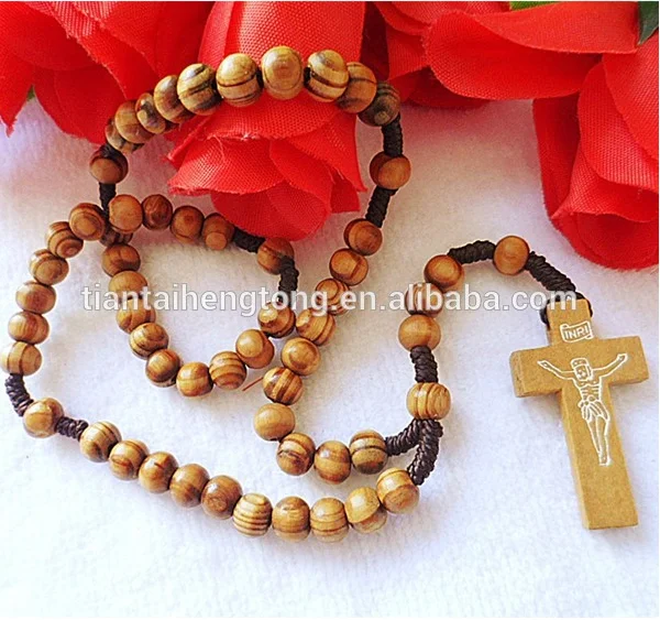 10 шт./упак. 8 мм Ожерелье из натурального дерева цвет четки/шнур религиозный