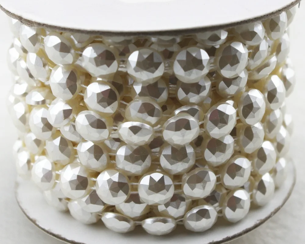 

10y 10 мм круглая искусственная отделка цепи шитье Рукоделие свадебное украшение LZ116