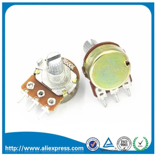 10 шт. Dual Stereo потенциометры WH148 B10K К Ом 6Pin длина ручки 15 мм|Интегральные схемы| |