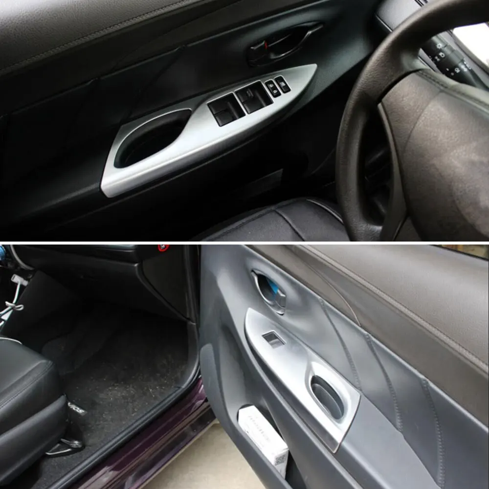 Для Toyota Yaris L 2014 4 шт./компл. наклейка на панель переключателя интерьера двери
