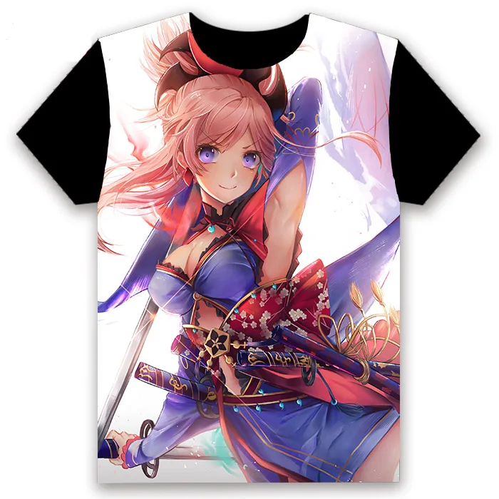 Футболка Аниме Манга Fate/Grand Order Miyamoto Musashi Косплей короткий рукав женские мужские черные футболки Топы повседневные летние Забавные Рубашки