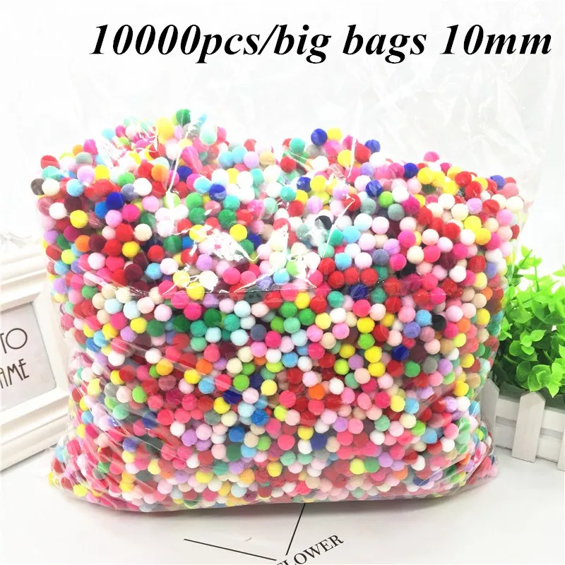 10mm 10000pcs 2000 шт 8 мм Мини пушистые мягкие помпоны шар ручной работы детские игрушки свадебный Декор DIY товары для шитья и рукоделия 10 мм/15 мм - Цвет: 10mm 10000pcs
