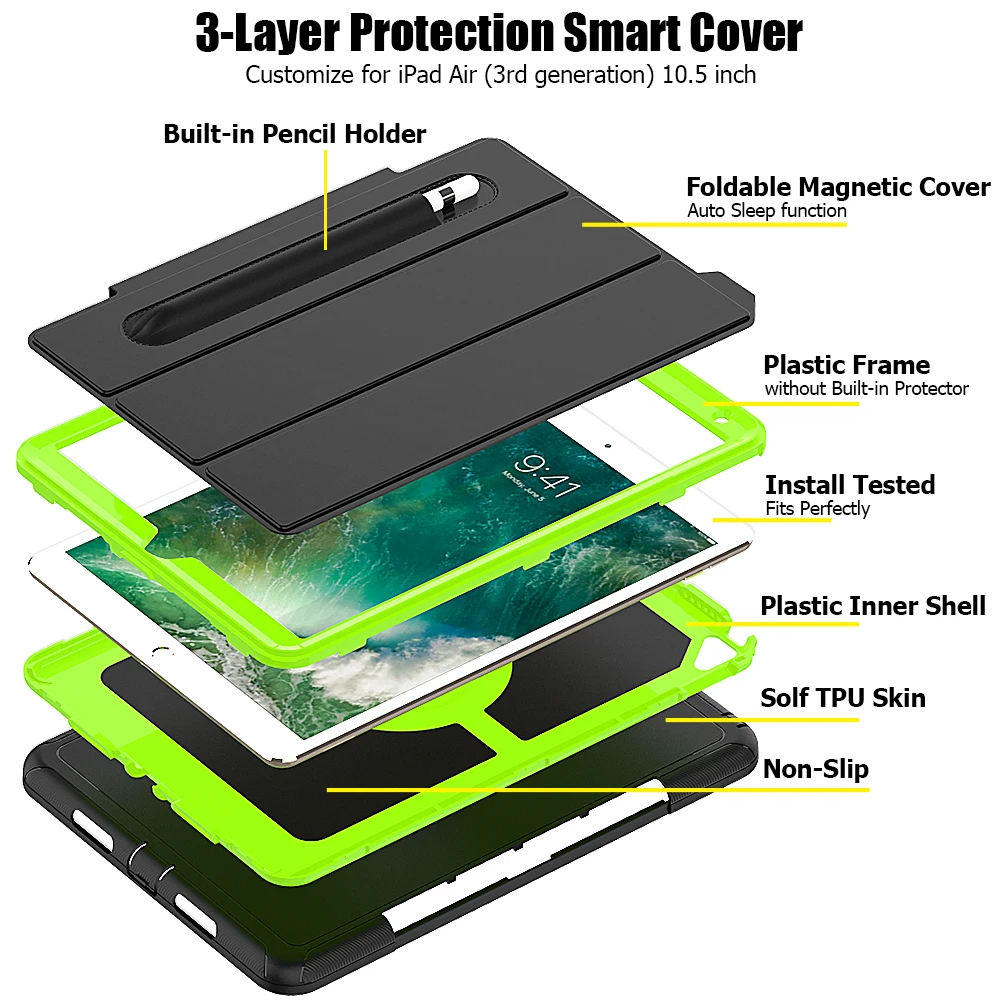Водонепроницаемый шок песка защитный чехол для iPad pro 10 5 планшеты армии Heavy Duty