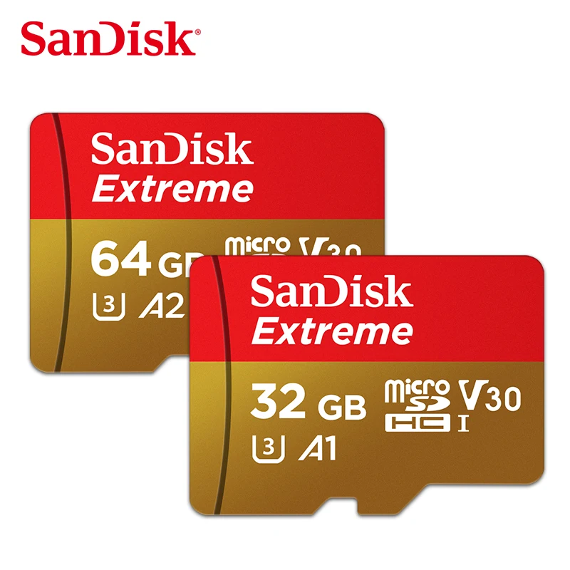 Sandisk Экстрим Micro SD карта 64 Гб профессиональная карта памяти 32 Гб U3 V30 флэш-карта A1 SDHC A2 SDXC TF карта для 4K HD видео