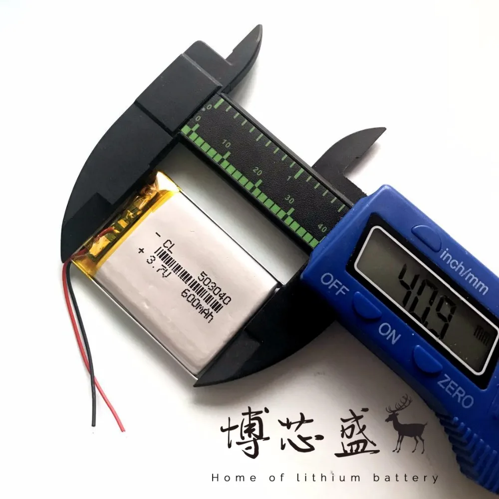 Полимерная батарея 600mah 3 7 V 503040 умный дом MP3 колонки литий-ионная для dvr gps mp3 mp4