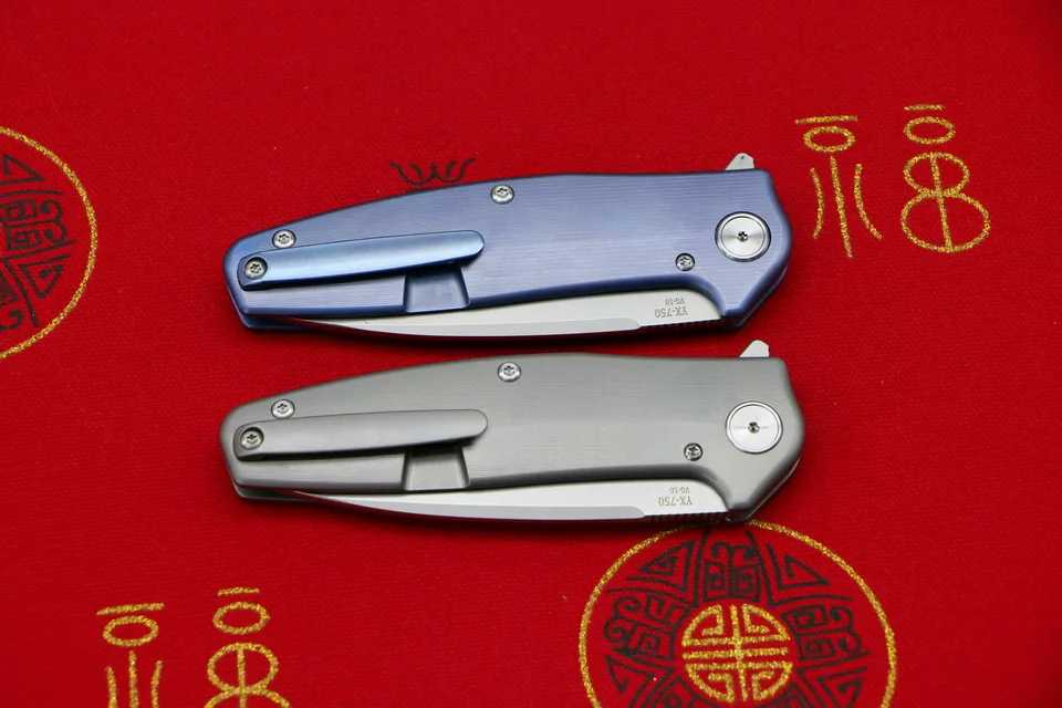 LOVOCOO X-750, складной нож, шариковый подшипник, VG-10 лезвие, титановая ручка, для кемпинга, охоты, для улицы, карманные фруктовые ножи, EDC инструменты