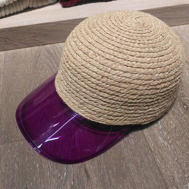 Новинка лета 2019 ручная работа рафия пэтчворк прозрачный ПВХ модная кепка для