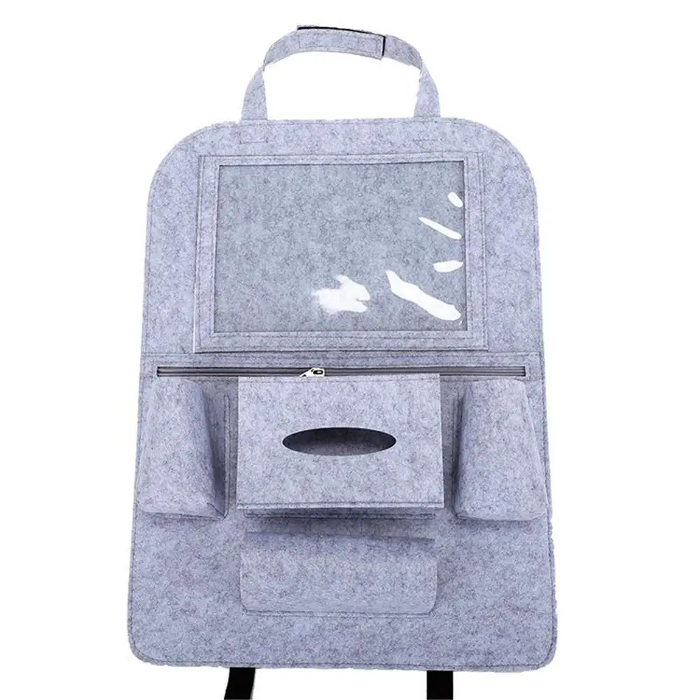 1 Piece Light Gray Автомобильный стильный органайзер для сиденья, подставка для планшета, многофункциональный автомобильный органайзер, сумка для хранения, держатель для чашки, автомобильный органайзер для салфеток, подвесная сумка - Название цвета: 1 Piece Light Gray