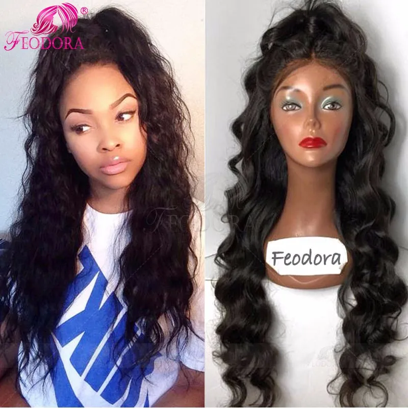 Свободная Волна Полный Шнурок Человеческих Волос Парики Glueless Необработанные Virgin