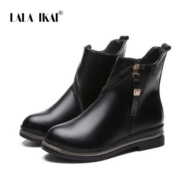 LALA IKAI/обувь для девочки Осень новинка зимы круглая голова Повседневное дикие