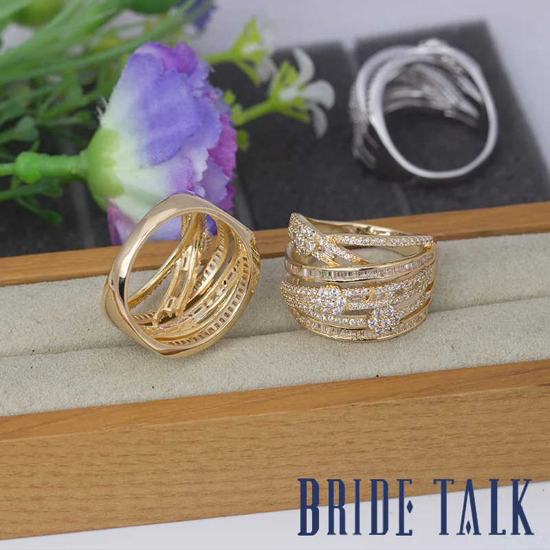 Bridetalk роскошные кольца с фианитами для женщин, подходят для свадебных, вечерние, свадебных, обручальных