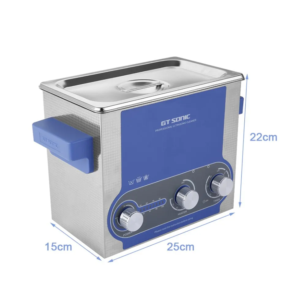 GT sonic P3 Ultra sonic очиститель, 3л нагреватель, таймер, регулируемая мощность, нержавеющая емкость для ванны, ультра звуковая ванна для чистки ювелирных изделий, корзины