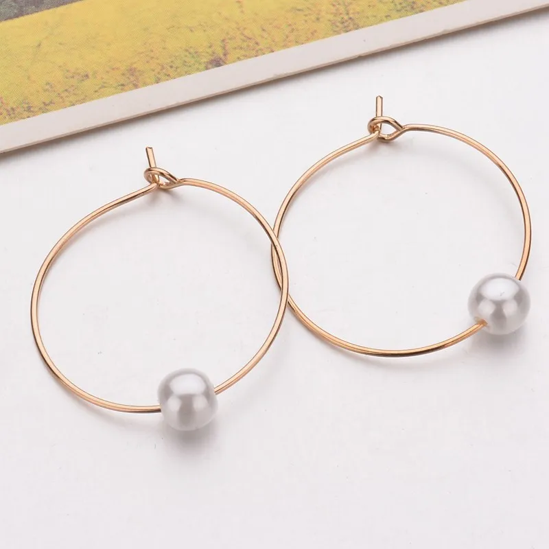 Женские Прозрачные Серьги круглые серьги с искусственным жемчугом стеклянные