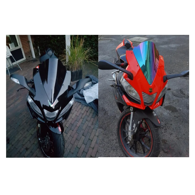 Мотоцикл двойной пузырь лобовое стекло ветер экран для 2009- Aprilia RSV4R RSV4 R RS4 125 50 дым черный Иридий
