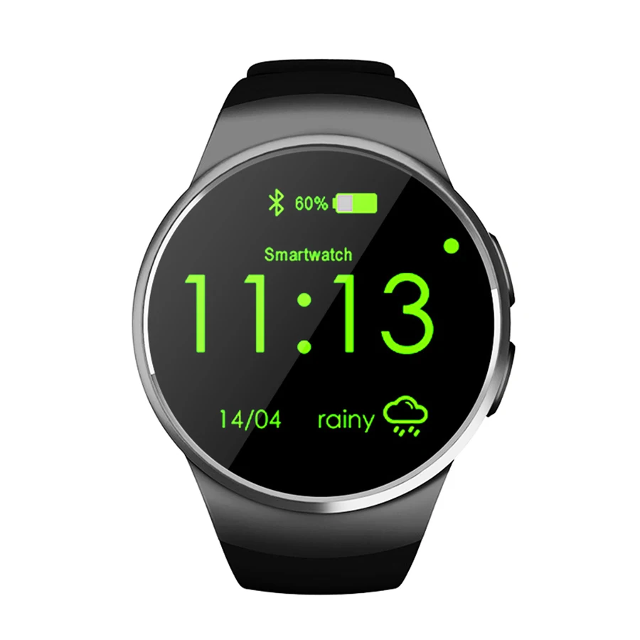KW18 Смарт-часы для мужчин Bluetooth рекордер вызовов Smartwatch для женщин полный экран монитор сердечного ритма трекер сна поддержка SIM TF карта - Цвет: Black Color