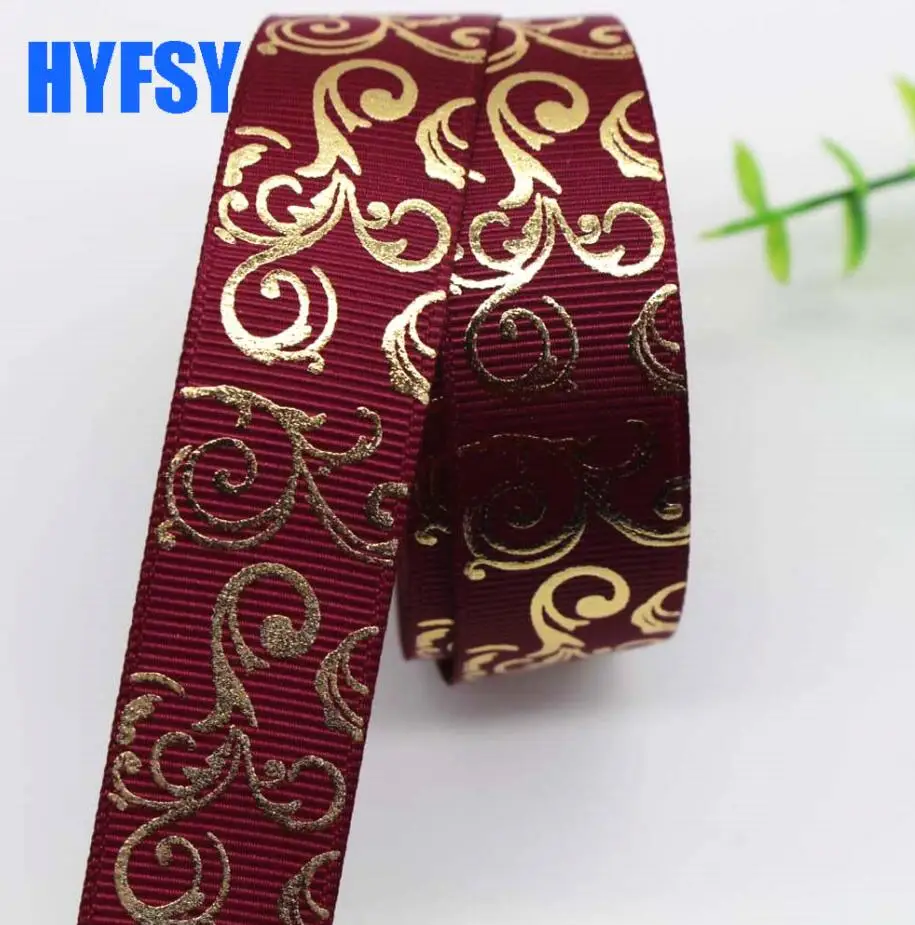 Hyfsy 10012 22 мм Золотая фольга лента Сделай Сам ручной работы бант для волос Материал Подарочная упаковка корсажные ленты - Цвет: 3